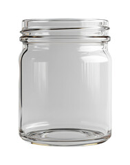 Empty glass jar for storage home organization clear container simple design isolated on transparent background
