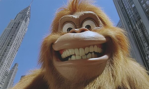 Crazy monkey in the city.