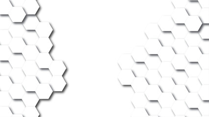 Obraz premium Abstract white 3d hexagon light creative digital concept vector surface tile and mosaic background . multicolor hexagon geometric honeycomb texture background. creative decorative element fabric .