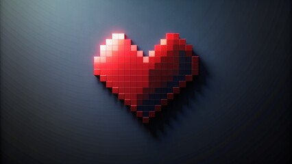 abstract pixel red heart