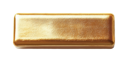Gold bar display financial institution product showcase isolated on transparent background