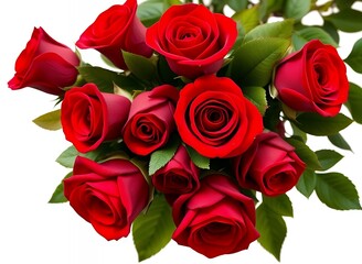 Obraz premium Vibrant Red Roses in a Bundle