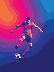 soccer player kicking ball