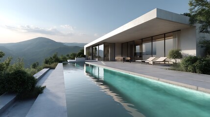 Fototapeta premium Modern villa with pool