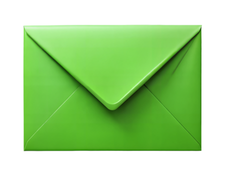 Green Envelope Isolated on Transparent Background. Green Envelope PNG.