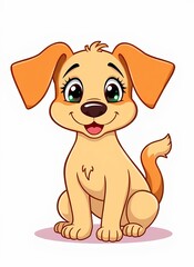 Fototapeta premium Adorable Puppy Sitting and Looking to the Left