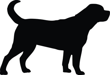 Rottweiler Dog Bark Pose Silhouette Illustration Vector