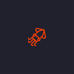 Squid icon flat vector design