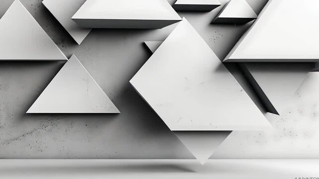 Abstract geometric wall design with overlapping triangles