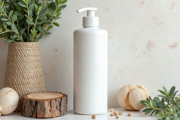 White bottle with plants