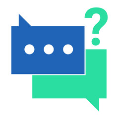 Chat Support with Question. Chat bubble with question mark for inquiry-based customer assistance