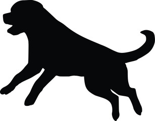 Rottweiler Dog Jumping Silhouette Illustration Vector