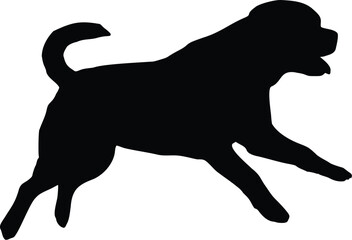 Jumping Rottweiler Dog Silhouette Illustration Vector