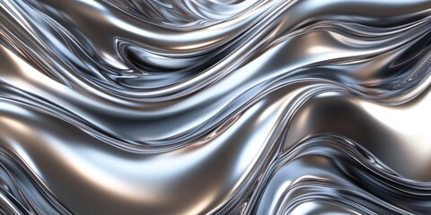 Obraz premium Abstract Silver Liquid Metal Texture Background