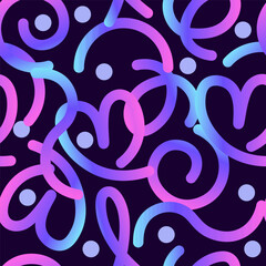 Seamless pattern of bright wavy gradient lines