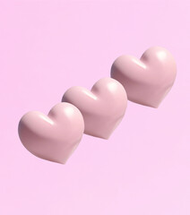 Three pink hearts