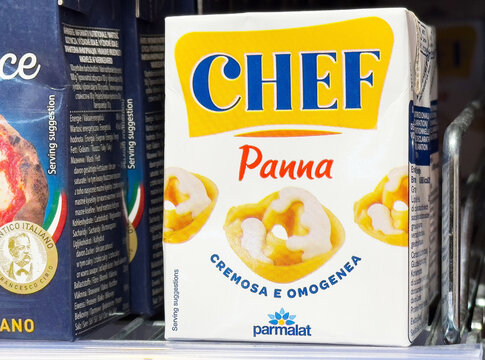 Chef panna packaging in grocery store aisle