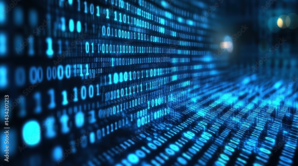 Aufkleber binary code digital network technology
