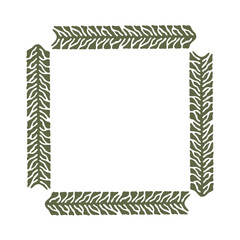 Decorative square frame with organic, leaf-like patterns. Perfect for invitations, greeting cards and eco-themed designs