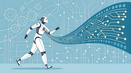 Artificial intelligence elements collection in isometric style
