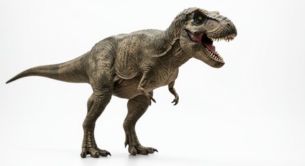 Tyrannosaurus rex roaring isolated on white background