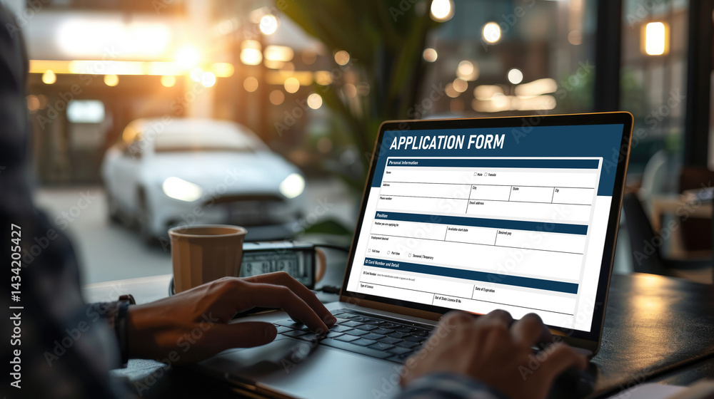Poster online application form for brisk registration on the internet website
