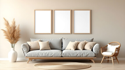 PNG living room photo frame mockup, transparent design