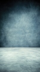 Dark studio background with a light floor.  Texture gradient adds depth