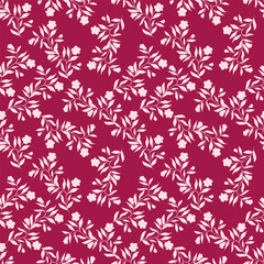 Fototapeta premium Christmas seamless pattern with berry and pine branch, winter design, hand drawn elements
