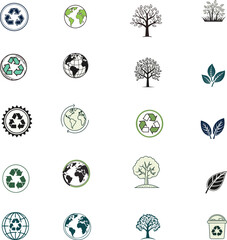 ecology icons set