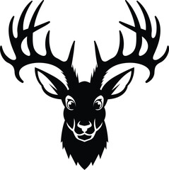 Deer head icon silhouettes Vector illustration isolated on white background
