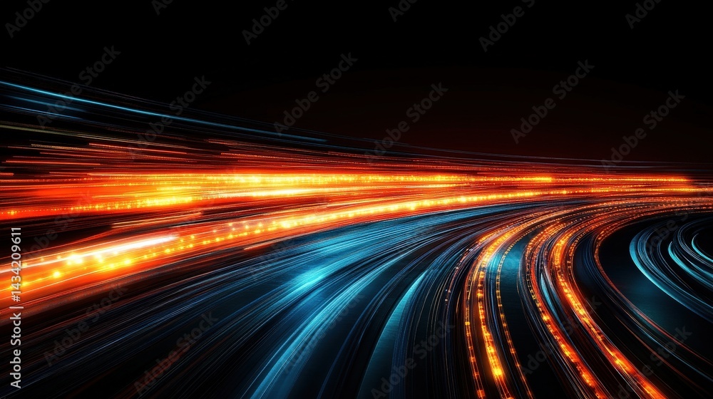 Poster dynamic light trails of speed and motion