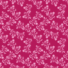 Christmas seamless pattern with berry and pine branch, winter design, hand drawn elements