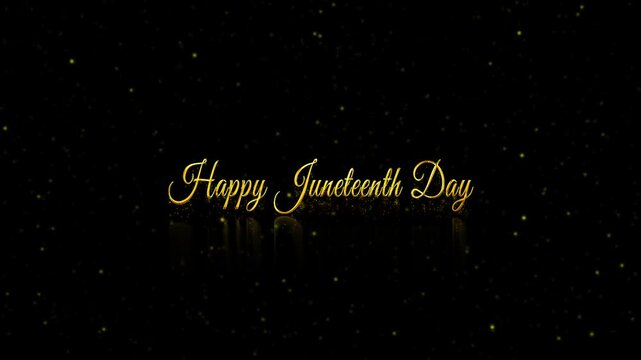 Golden Happy Juneteenth Day Letter Logo Animation, Happy Juneteenth Day