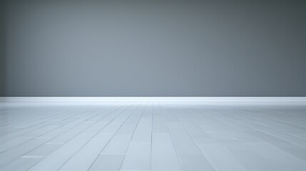 Minimalist Interior Design: Empty Gray Wall and Light Wooden Floor for Modern Architectural Concepts and Renovations, Space Planning.