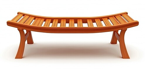Wooden bench, curved design