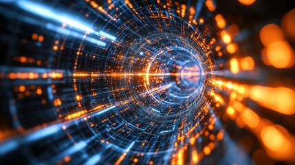 Obraz premium Abstract Digital Tunnel Visualization