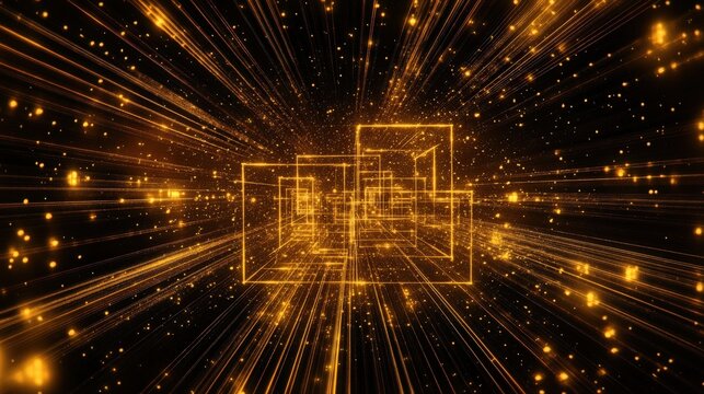 Golden Energy Tunnel of Digital Space