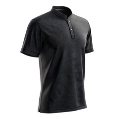  Stylish Black Polo Shirt Isolated on Transparent Background for Fashion, Clothing Design, and Casual Wear Concepts