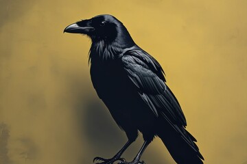 Fototapeta premium Raven perched on display