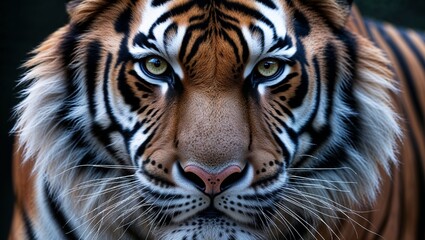 Obraz premium Powerful Tiger Portrait with Focus on Face and Hypnotic Eyes