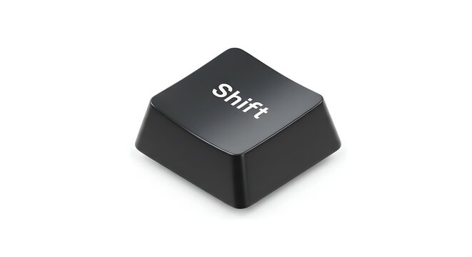 High-Resolution Image of a Single Black Shift Key