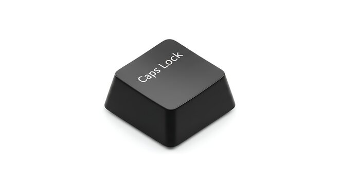 High-Resolution 3D Render of a Single Caps Lock Key