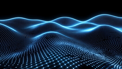 Digital background featuring a grid of digital lines and a blue glowing light effect, perfect for creating futuristic or tech-inspired visuals.