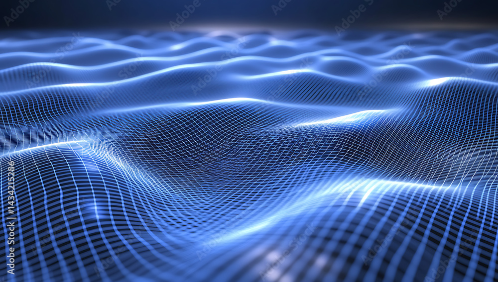 Poster digital background featuring dark blue and white grid lines, perfect for showcasing technology produ