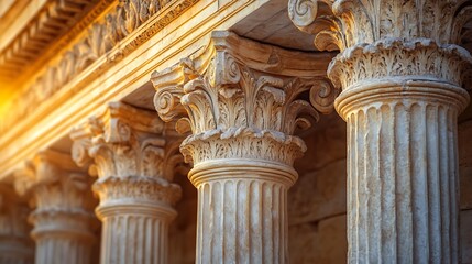 Obraz premium Row of historic architecture stone pillars high resolution image