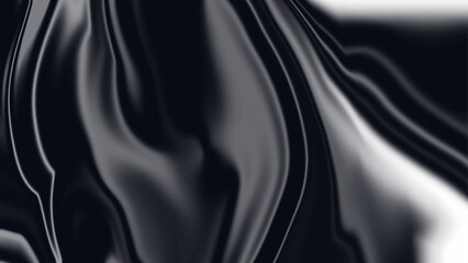 Abstract Black Silk Fabric