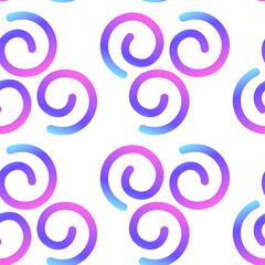 Seamless pattern of colorful gradient abstract spiral lines