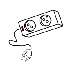 illustration of electrical terminal icon design with white background
