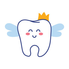 Tooth Fairy character vector cartoon Illustration.